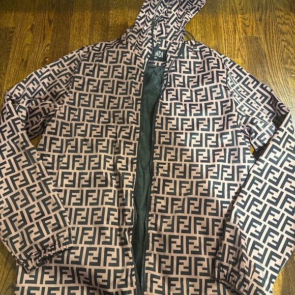 Fendi Style Windbreaker Jacket with Hood - Picture 1 of 7